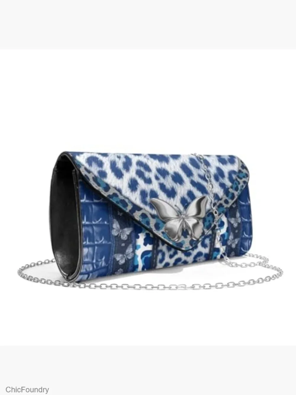 Leather Clutch Purse for Women with Chain, Formal Evening Bag Crossbody Handbag